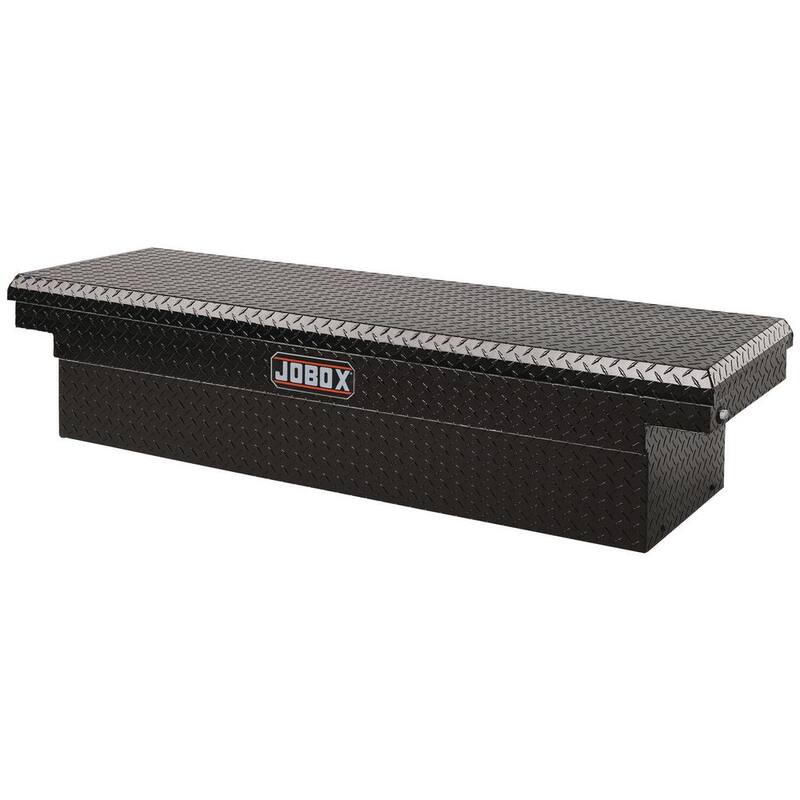 Crescent Jobox 71 in. Black Diamond Plate Aluminum Full Size Crossover Single Lid Truck Tool Box with Pushbutton Gear-Lock™ - PAC1580002