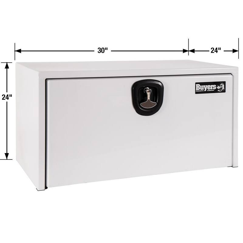 Buyers Products Company 24 in. x 24 in. x 30 in. White Steel Underbody Truck Tool Box - 1734403