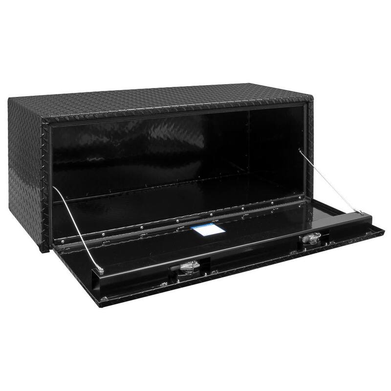 Buyers Products Company 24 in. x 24 in. x 60 in. Gloss Black Diamond Tread Aluminum Underbody Truck Tool Box - 1725145