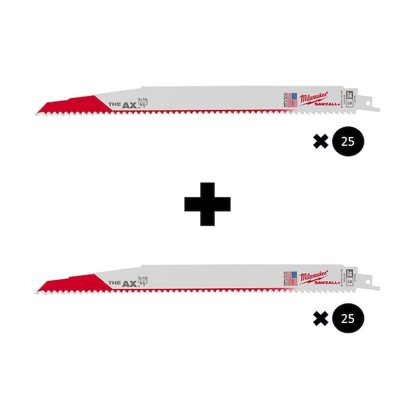 Milwaukee Tool 12" 5 TPI The Ax Sawzall Blade, Total 50 - 48-00-8027, 48-00-8027