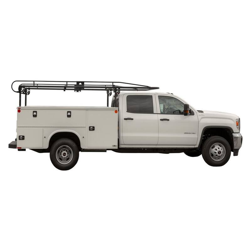 Buyers Products Company 13-1/2 ft. 1,000 lbs. Capacity Black Steel Service Body Ladder Rack - 1501250