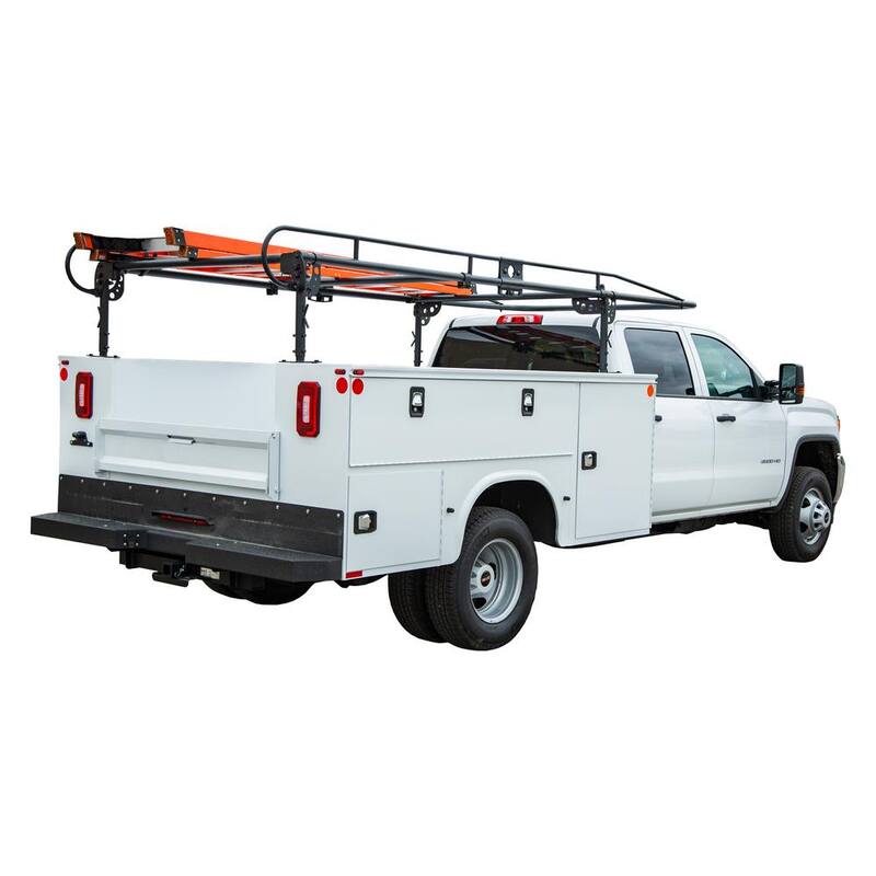 Buyers Products Company 13-1/2 ft. 1,000 lbs. Capacity Black Steel Service Body Ladder Rack - 1501250