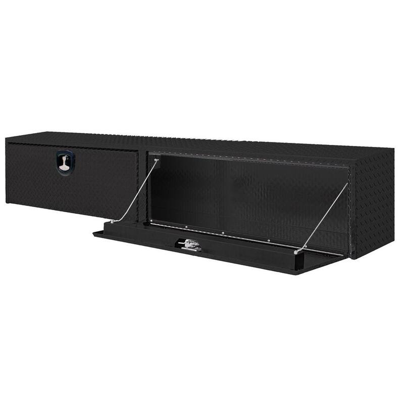 Buyers Products 18 in. x 16 in. x 72 in. Gloss Black Diamond Tread Aluminum Topsider Truck Box - 1721563