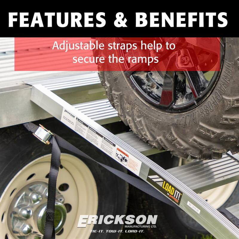 Erickson 85 in. x 12 in. Aluminum Folding Ramp - 07447