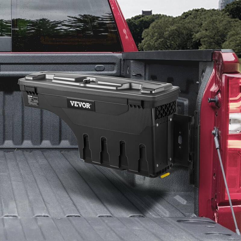 VEVOR 28 in. ABS Truck Bed Storage Box 6.6 Gal. Passenger Side Truck Tool Box for Silverado 1500 GMC Sierra 1500 2019-21,Black - KCLJGJXCKCBDDMP3IV0