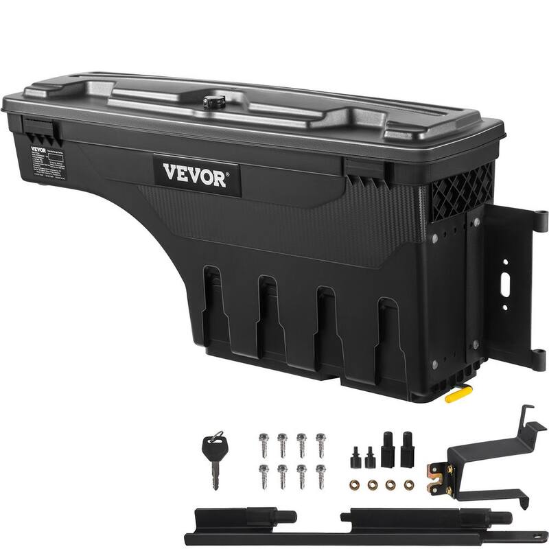 VEVOR 28 in. ABS Truck Bed Storage Box 6.6 Gal. Passenger Side Truck Tool Box for Silverado 1500 GMC Sierra 1500 2019-21,Black - KCLJGJXCKCBDDMP3IV0