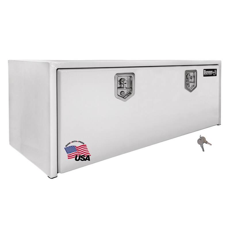 Buyers Products Company 24 in. x 24 in. x 60 in. White Steel Underbody Truck Tool Box - 1704415