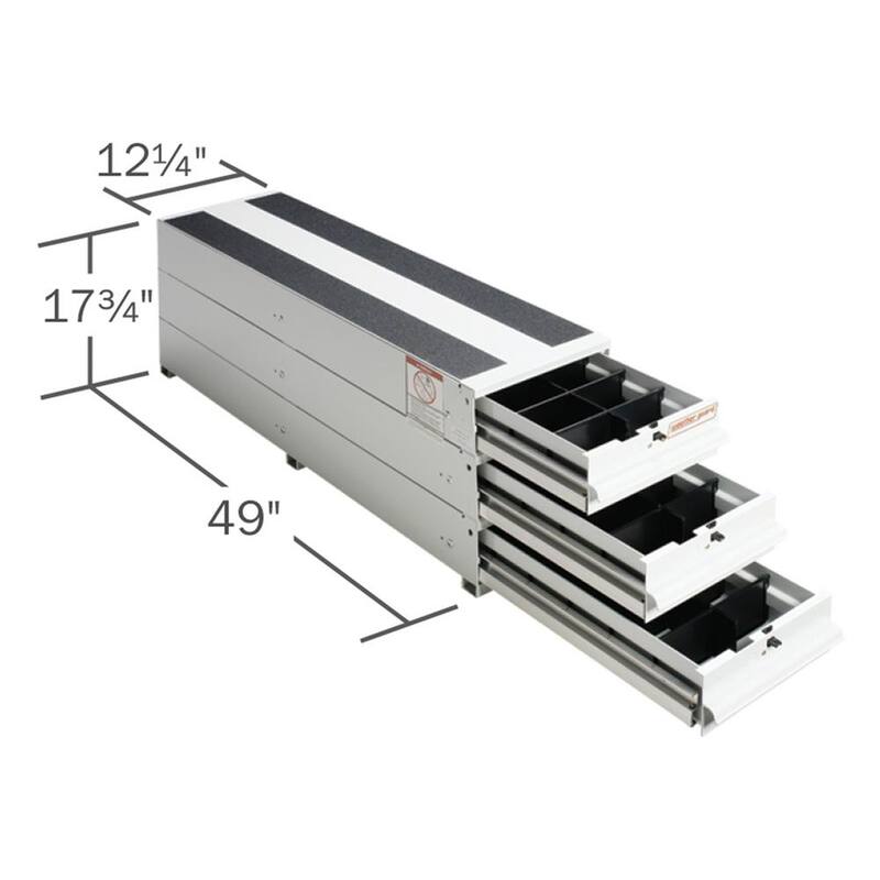 Weather Guard 12.25 in. Aluminum Stacked Itemizer Van Drawer Unit in Brite White - 327-3