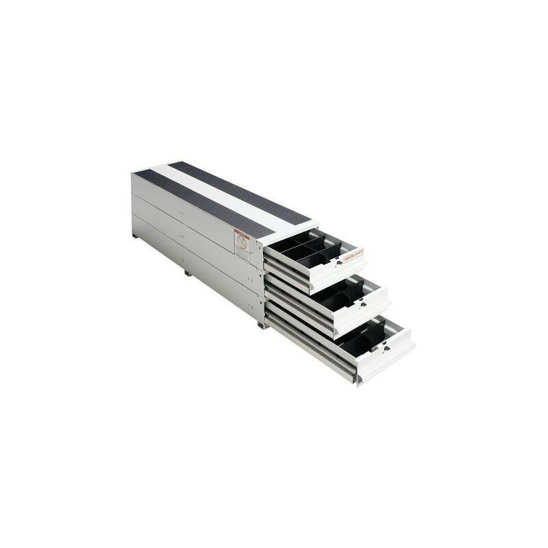 Weather Guard 12.25 in. Aluminum Stacked Itemizer Van Drawer Unit in Brite White - 327-3