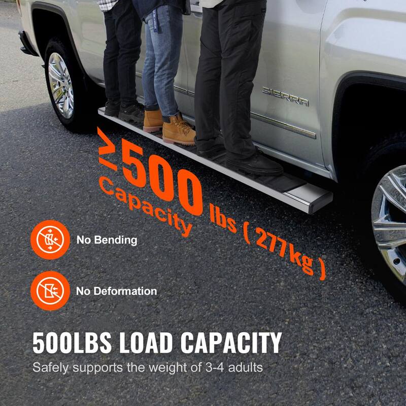 VEVOR Running Boards, 6 in. Step Bars Compatible with 2009-2018 Dodge Ram Crew Cab, Stainless Steel Side Steps Nerf Bars - KCTJBZDS2009Q4BQ4V0-0813