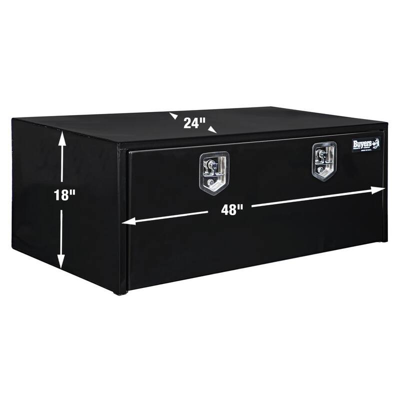 BUYERS 18 in. x 24 in. x 48 in. Gloss Black Steel Underbody Truck Tool Box - 1708310