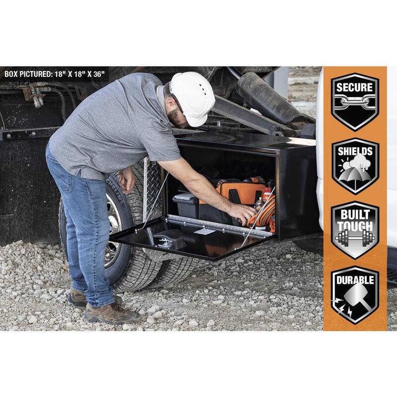 BUYERS 18 in. x 24 in. x 48 in. Gloss Black Steel Underbody Truck Tool Box - 1708310