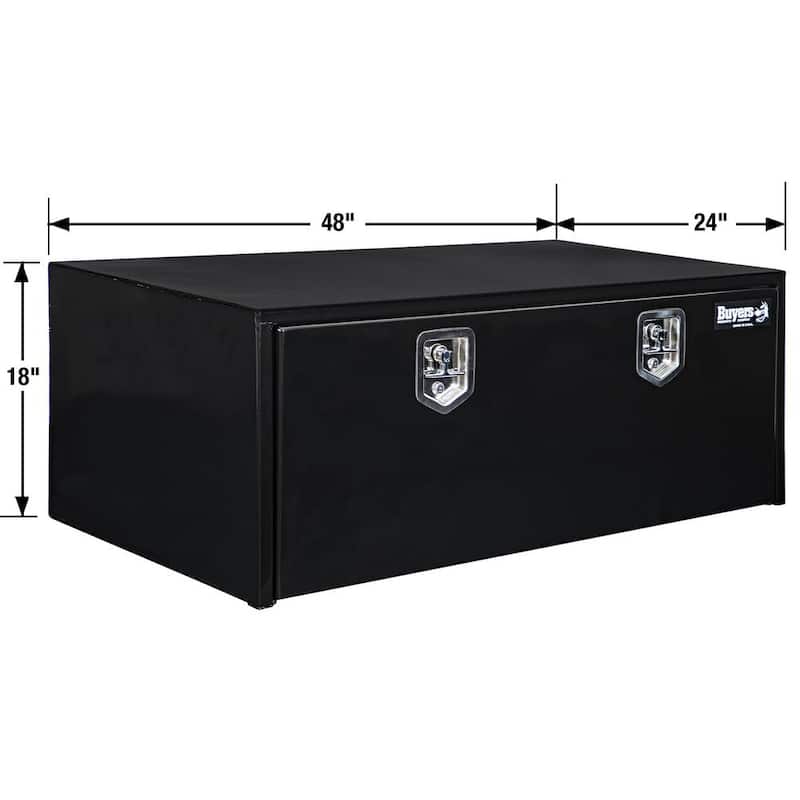 BUYERS 18 in. x 24 in. x 48 in. Gloss Black Steel Underbody Truck Tool Box - 1708310