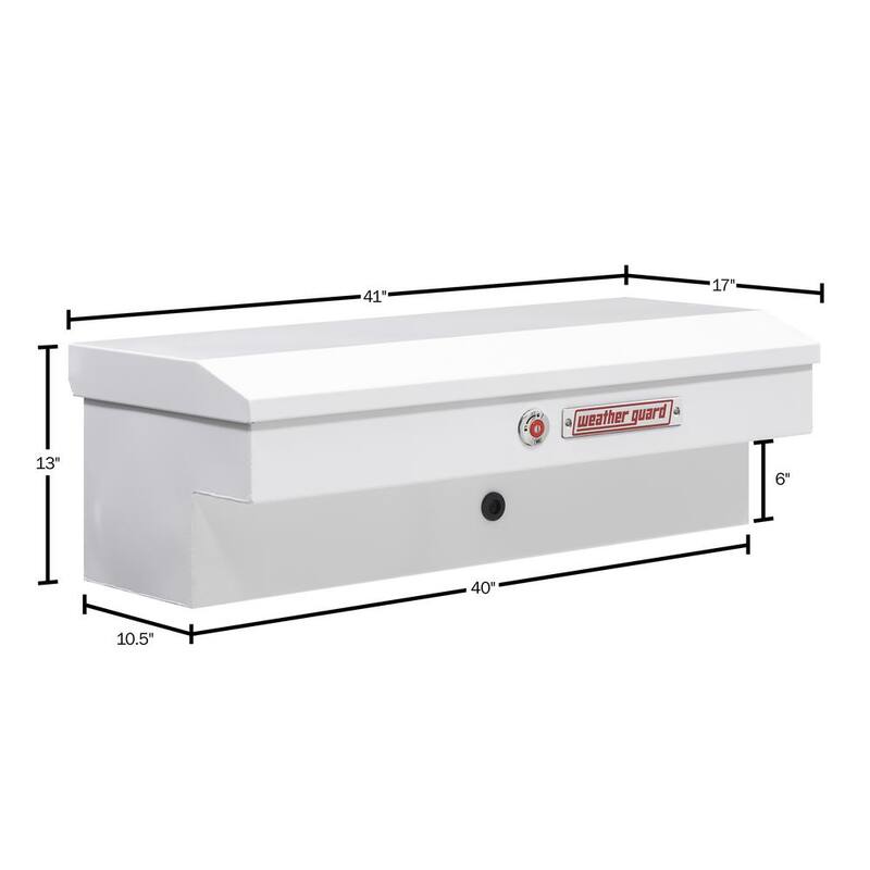 Weather Guard 41 in. White Steel Short Lo-Side Truck Tool Box - 185-3-04