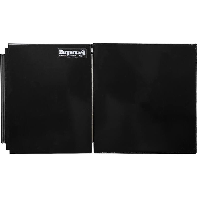 Buyers Products Company 18 in. x 18 in. x 48 in. Black Smooth Aluminum Underbody Truck Tool Box with Barn Door - 1705810