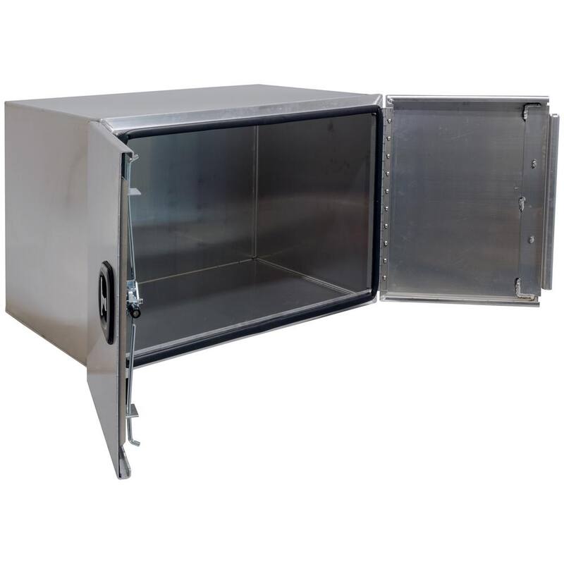 Buyers Products Company 24 in. x 24 in. x 72 in. XD Smooth Aluminum Underbody Truck Tool Box with Barn Door - 1705450