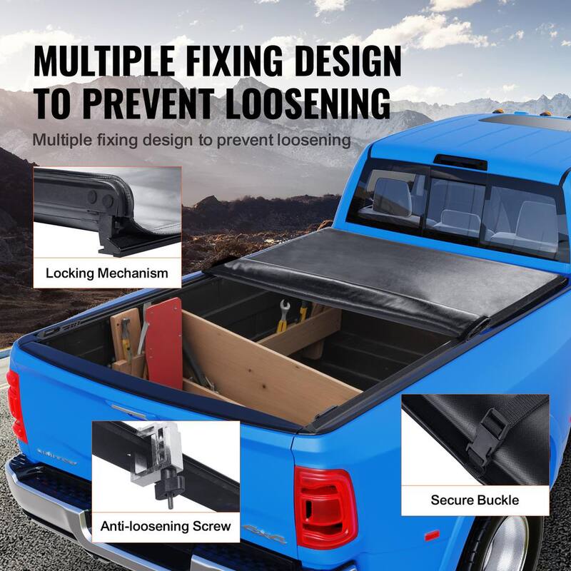 VEVOR Truck Bed Cover Roll Up Truck Bed Tonneau Cover Compatible with 2002-2018 Dodge Ram 1500,2019-2024 Classic, Soft PVC - JQSKCHBXGJQSYTYBSV0
