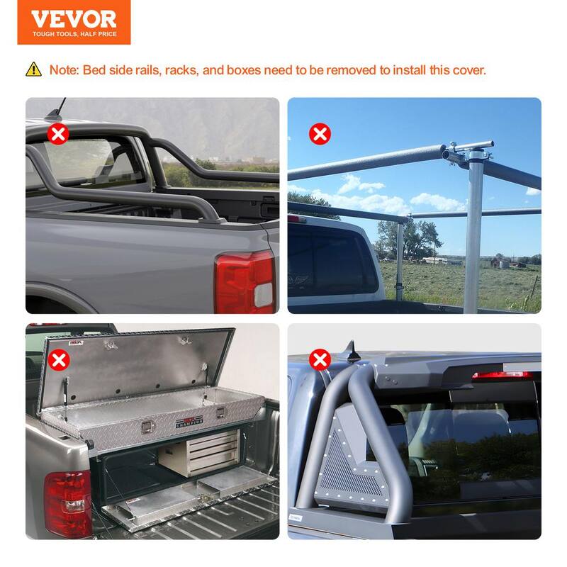 VEVOR Truck Bed Cover Roll Up Truck Bed Tonneau Cover Compatible with 2002-2018 Dodge Ram 1500,2019-2024 Classic, Soft PVC - JQSKCHBXGJQSYTYBSV0