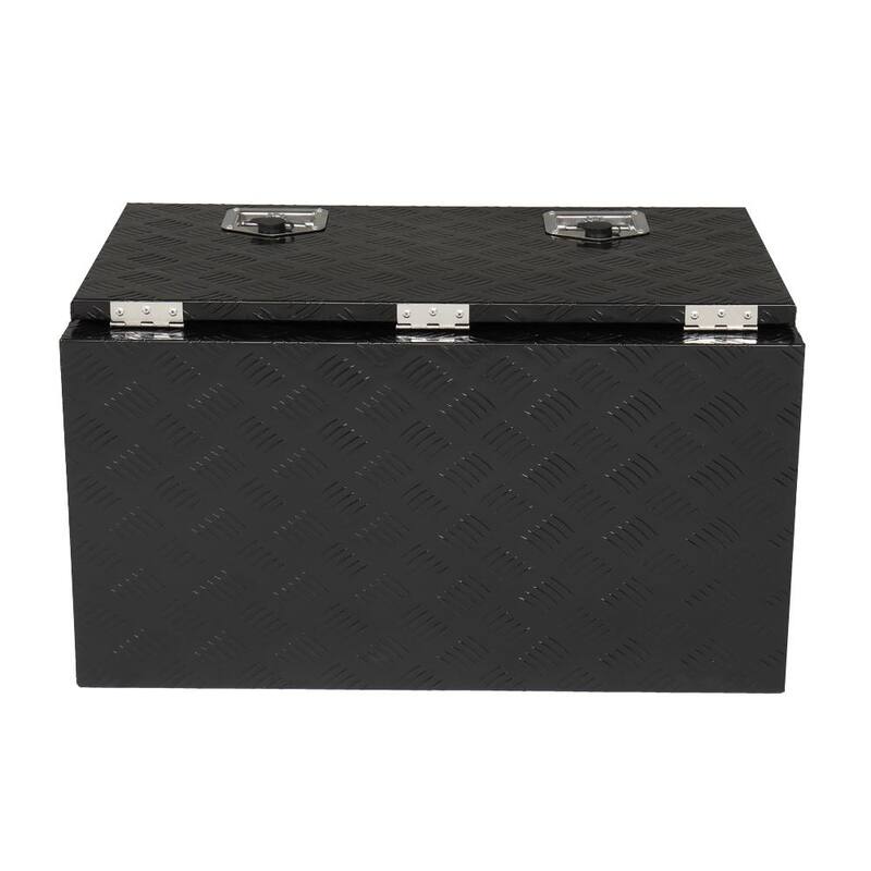 Karl home 30 in. Black Diamond Plate Aluminum Underbody Truck Tool Box Double Lock with Key - 280431681522