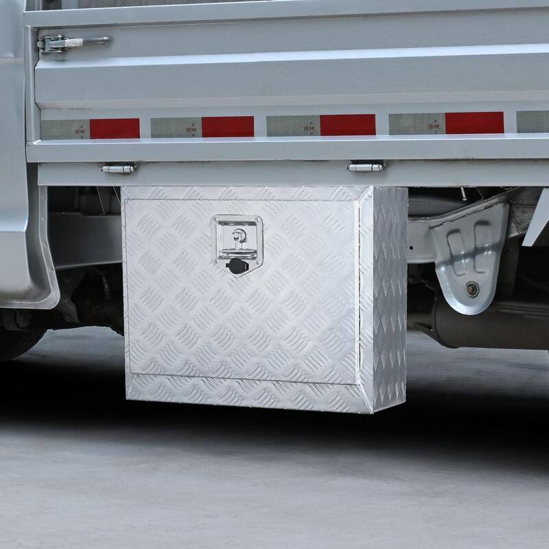 VEVOR 24 in. x 17 in. x 18 in. Underbody Truck Tool Box Aluminum Pickup Storage Box with Lock Keys Latch for Truck Van Trailer - CDK241718INCHVZD7V0