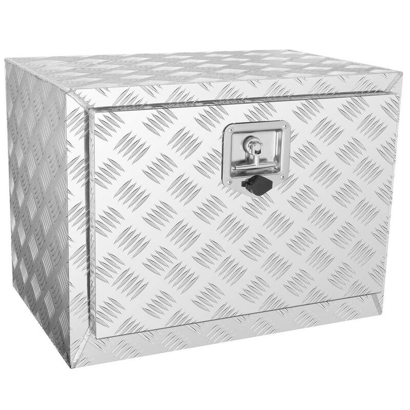 VEVOR 24 in. x 17 in. x 18 in. Underbody Truck Tool Box Aluminum Pickup Storage Box with Lock Keys Latch for Truck Van Trailer - CDK241718INCHVZD7V0