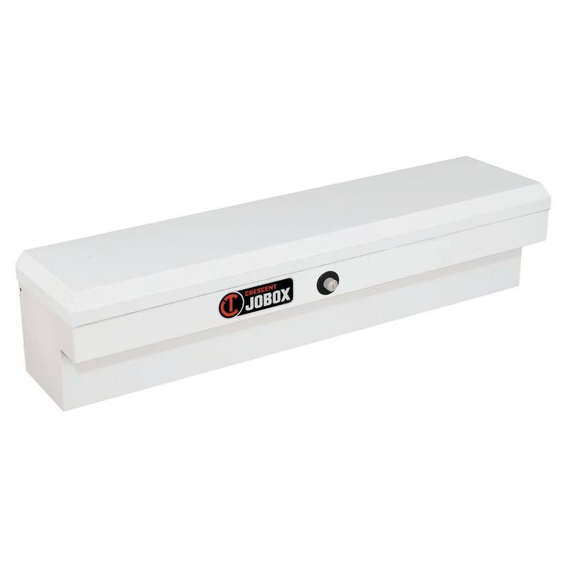 Crescent Jobox 58-1/2 in. White Steel Pushbutton Gear-Lock™ Innerside Top Mount Truck Tool Box with Mounting Kit - PSN1452000