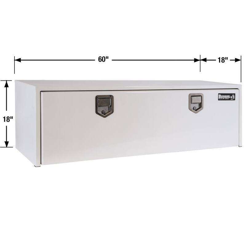 Buyers Products Company 18 in. x 18 in. x 60 in. White Steel Underbody Truck Tool Box - 1702215