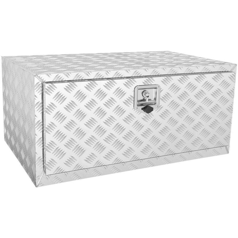 VEVOR 36 in. x 24 in. x 24 in. Underbody Truck Tool Box Aluminum Pickup Storage Box with Keys T-Handle Latch for Truck Trailer - CDK362424INCHHXLFV0
