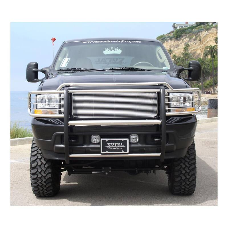 Aries 1-1/2-Inch Polished Stainless Steel Grille Guard, No-Drill, Select Ford Excursion, F-250, F-350 Super Duty - 3045-2