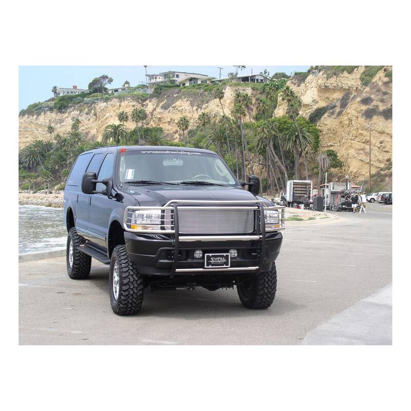 Aries 1-1/2-Inch Polished Stainless Steel Grille Guard, No-Drill, Select Ford Excursion, F-250, F-350 Super Duty - 3045-2