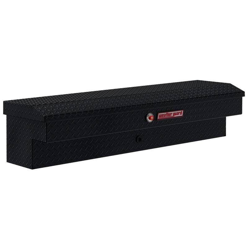 Weather Guard 56 in. Gloss Black Aluminum Lo- Side Truck Tool Box - 174-5-03