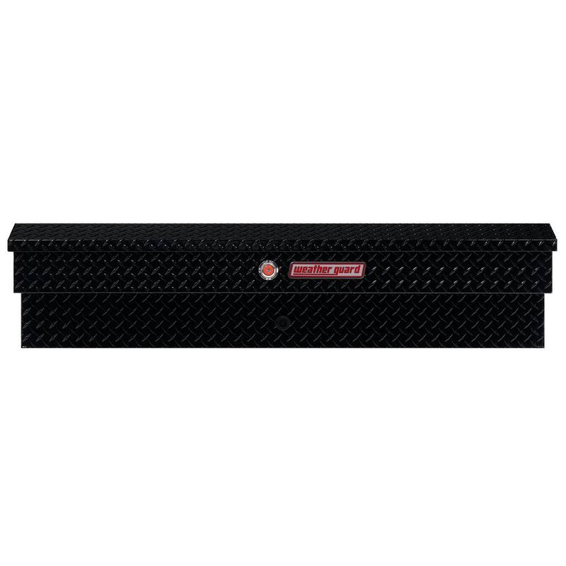 Weather Guard 56 in. Gloss Black Aluminum Lo- Side Truck Tool Box - 174-5-03