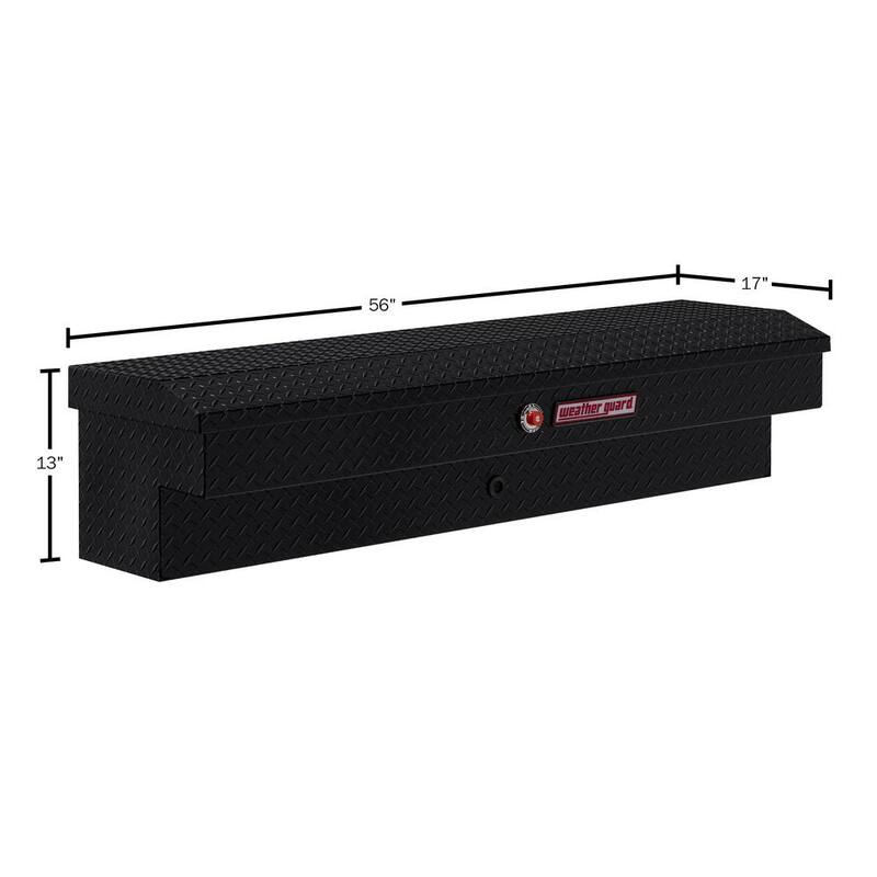 Weather Guard 56 in. Gloss Black Aluminum Lo- Side Truck Tool Box - 174-5-03