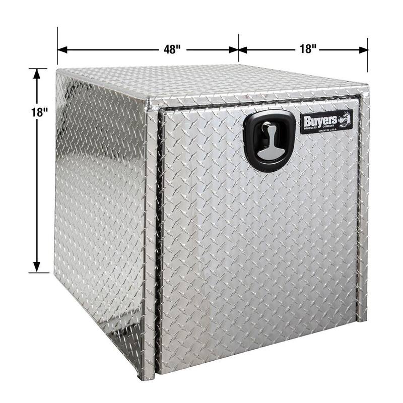 Buyers Products Company 24 in. x 24 in. x 24 in. Diamond Plate Tread Aluminum Underbody Truck Tool Box - 1735130