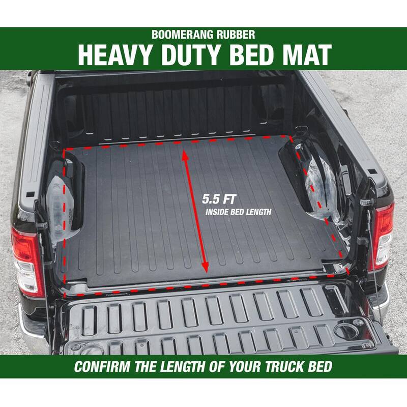 Boomerang RUBBER, INC 5.5 ft. Truck Bed Mat Heavy Duty Utility Cargo Liner fits Ford 2015-2025 F150 Short Bed - TM630BAGGED