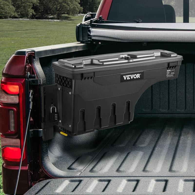 VEVOR 28 in. ABS Truck Bed Storage Box 6.6 Gal. Driver Side Truck Tool Box with Password Padlock for Dodge Ram 1500 2019-2023 - KCLJGDODGERAMACUNV0