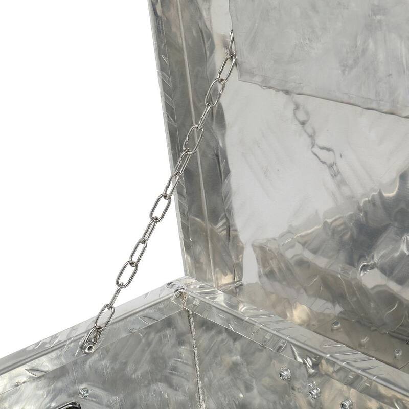 Karl home 49 in. Silver Diamond Plate Aluminum Underbody Truck Tool Box with Keys - 649253887381