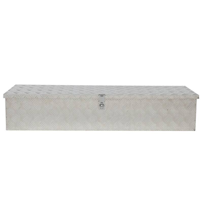 Karl home 49 in. Silver Diamond Plate Aluminum Underbody Truck Tool Box with Keys - 649253887381
