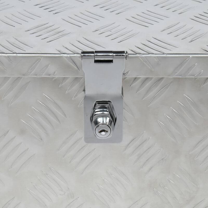 Karl home 49 in. Silver Diamond Plate Aluminum Underbody Truck Tool Box with Keys - 649253887381
