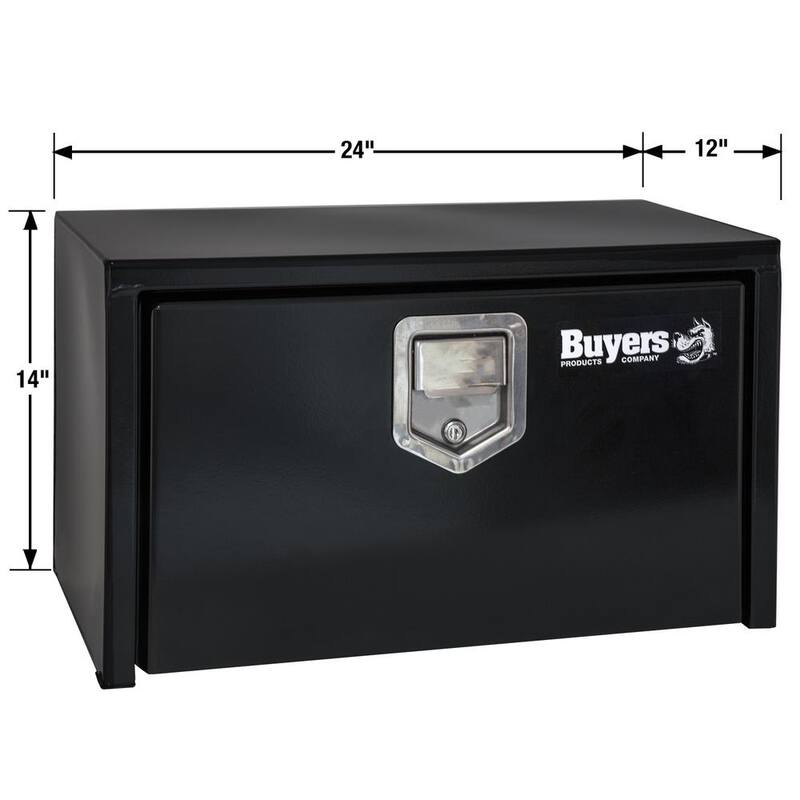 Buyers Products Company 14 in. x 12 in. x 24 in. Gloss Black Steel Underbody Truck Tool Box - 1703150