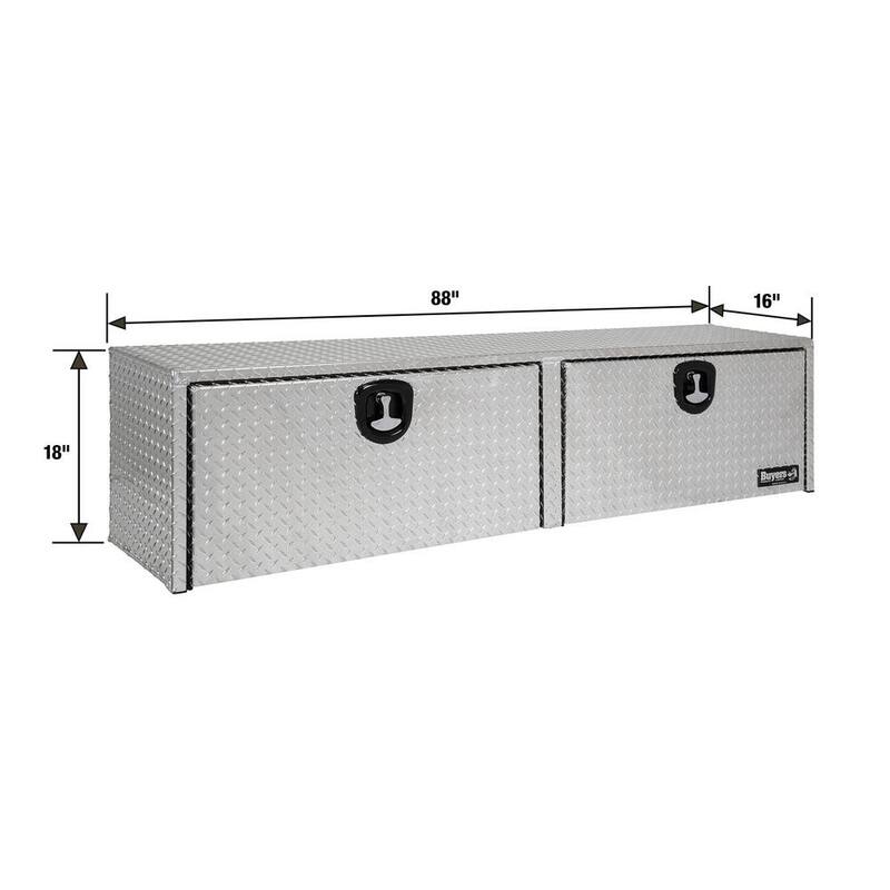 Buyers Products 18 in. x 16 in. x 88 in. Diamond Tread Aluminum Topsider Truck Box - 1701564