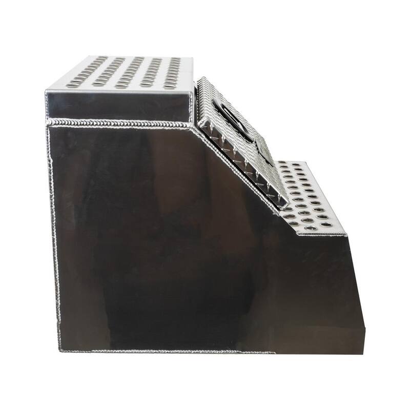 Buyers Products Company 24 in. x 28 in. x 24 in. Heavy Duty Diamond Tread Aluminum Step Box - 1705182