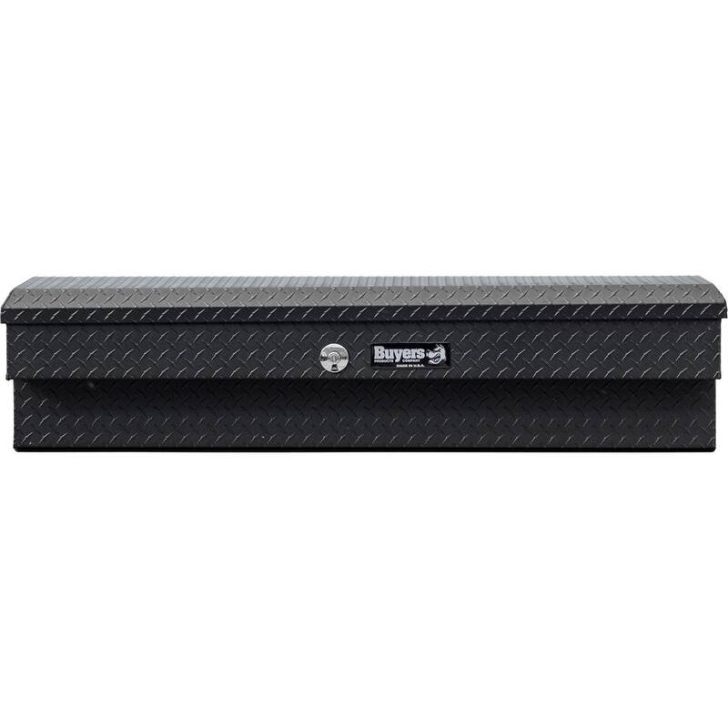 Buyer's Products 13 X 16 X 87 in. Textured Matte Black Diamond Tread Aluminum Lo-Sider Truck Toolbox - 1733035