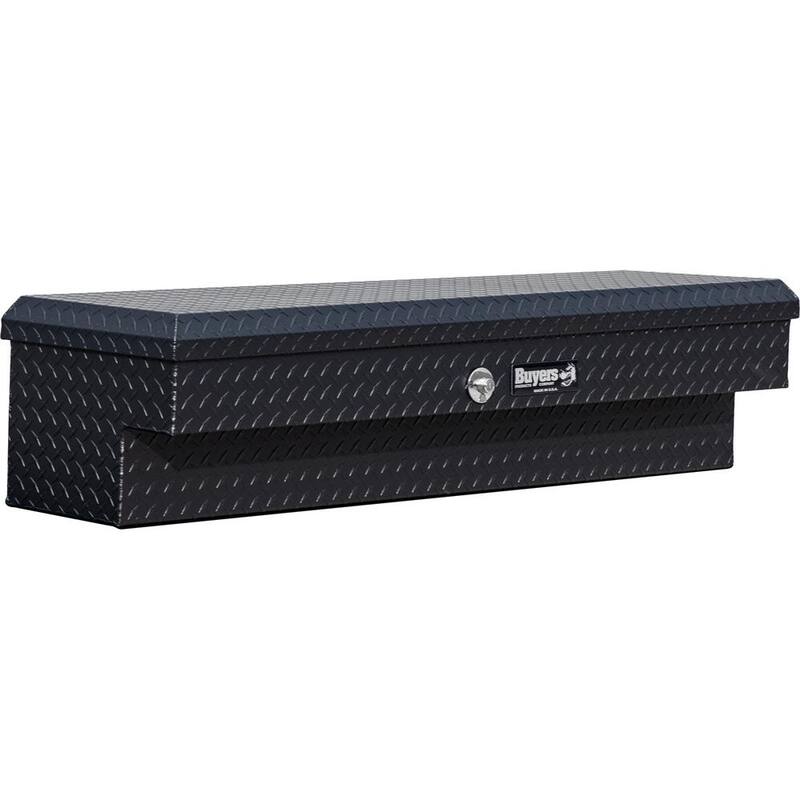 Buyer's Products 13 X 16 X 87 in. Textured Matte Black Diamond Tread Aluminum Lo-Sider Truck Toolbox - 1733035