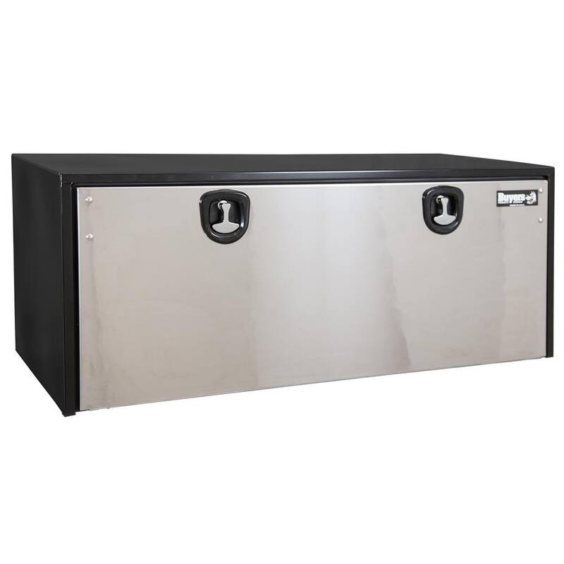 Buyers Products Company 24 in. x 24 in. x 60 in. Gloss Black Steel Underbody Truck Tool Box with Stainless Steel Door - 1704715
