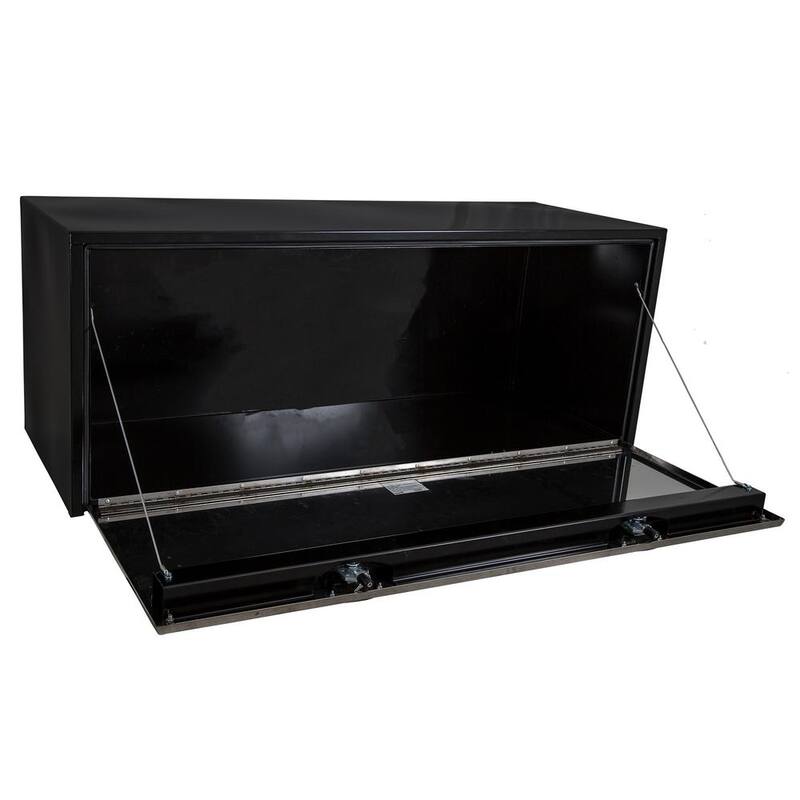 Buyers Products Company 24 in. x 24 in. x 60 in. Gloss Black Steel Underbody Truck Tool Box with Stainless Steel Door - 1704715