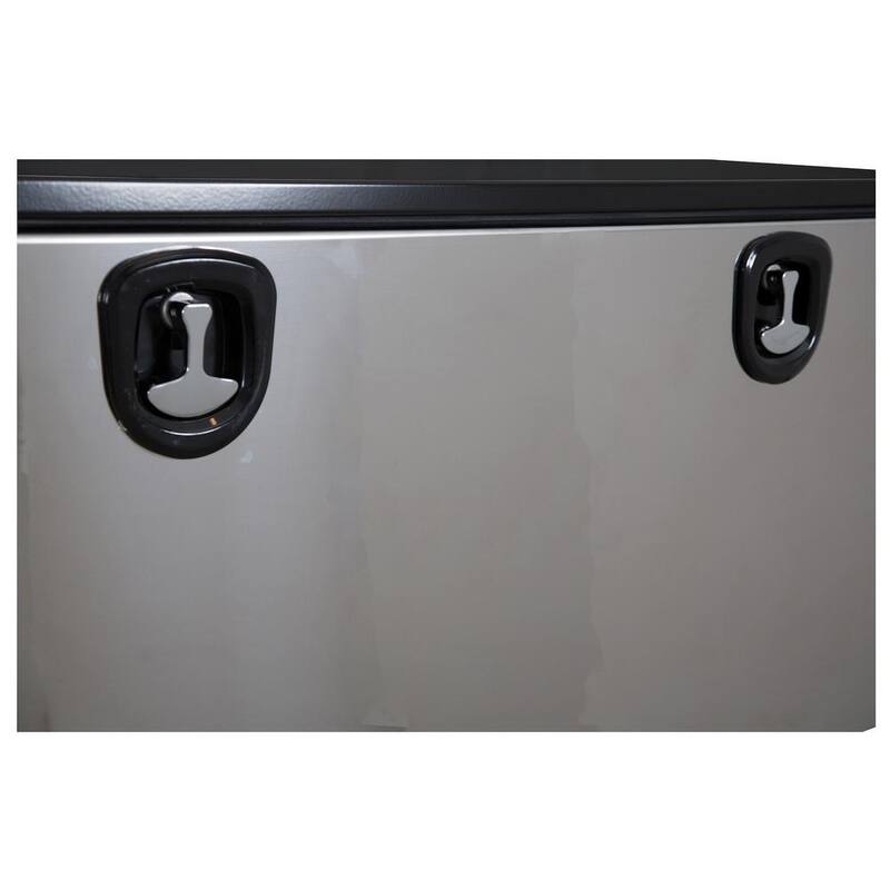 Buyers Products Company 24 in. x 24 in. x 60 in. Gloss Black Steel Underbody Truck Tool Box with Stainless Steel Door - 1704715