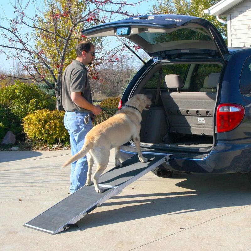 Lucky Dog 7 ft. Lightweight Extra Wide Folding Aluminum Pet Ramp - DR-07XW