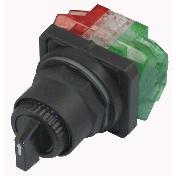 Interruptor selectivo Dayton no iluminado, 30 mm, 3 posiciones, palanca - 31XH92