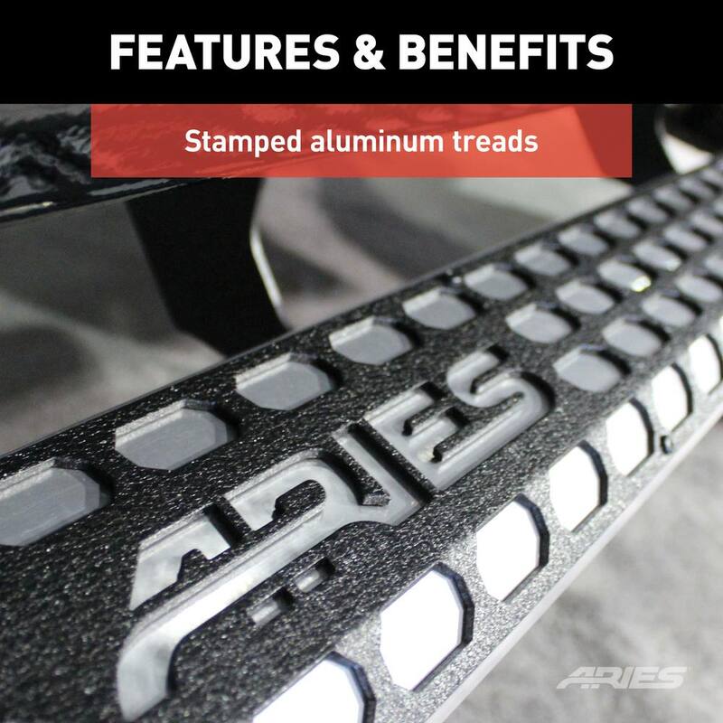 Aries AdvantEDGE Chrome Aluminum 91-Inch Truck Running Boards, Select Ford F-250, F-350, F-450 Super Duty - 2555024